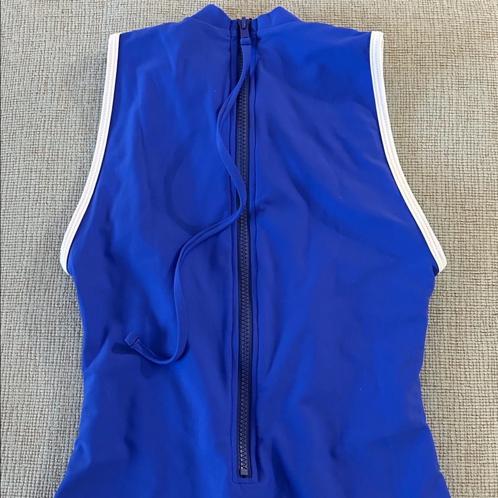 NEW WOT Salt Gypsy Jade bright blue white trim high neck surf swimsuit - Picture 8 of 12